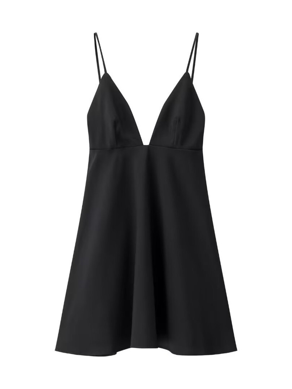 Black Spaghetti-Strap Mini Dress